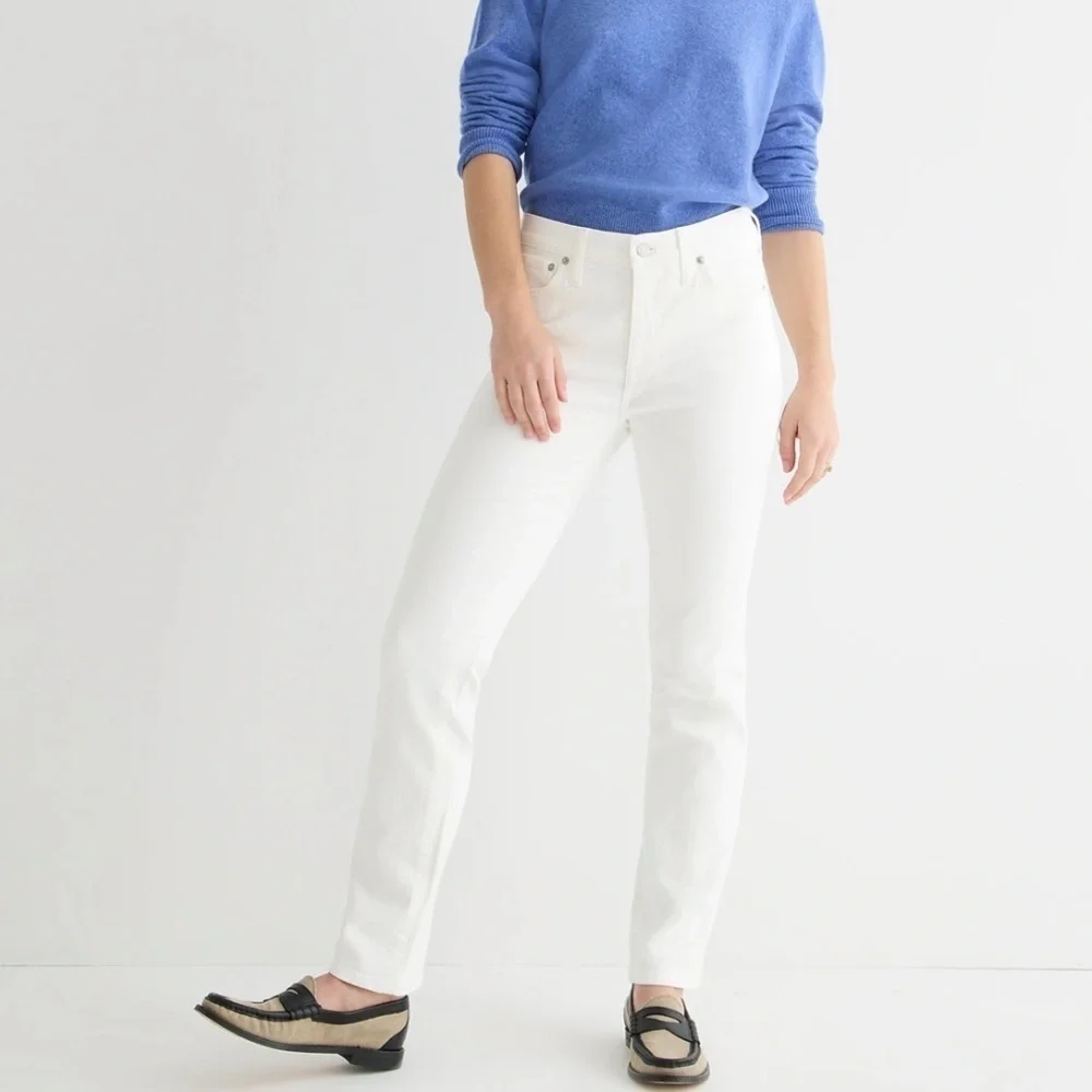 J crew 9” vintage slim straight jeans white